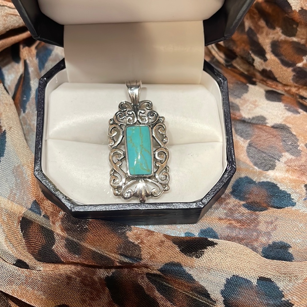 Gorgeous turquoise filagree pendant